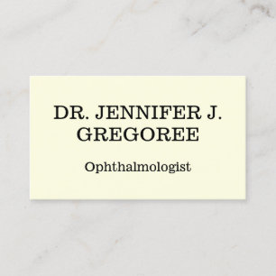 Simple Ophthalmologist Business Card