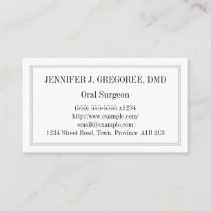Simple Oral Surgeon Business Card