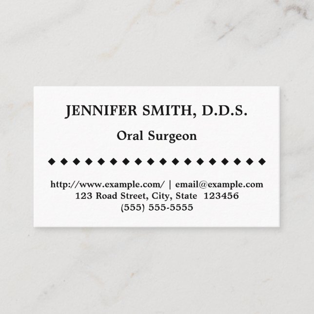 Simple Oral Surgeon Business Card (Front)
