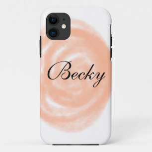simple orang pastel watercolor add your name custo iPhone 11 case