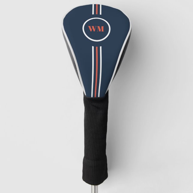 Simple Orange and Blue Golf Club Cover (Front)