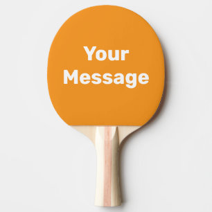 Simple Orange and White Your Text Template Ping Pong Paddle