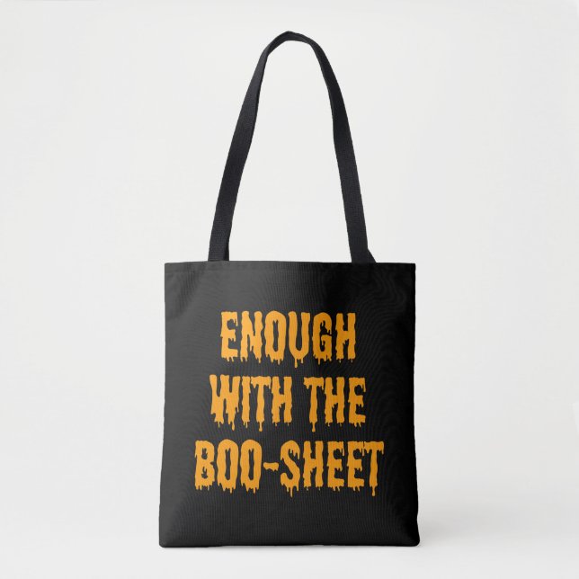 Simple Orange Boo-sheet, Funny Halloween   Tote Bag (Front)