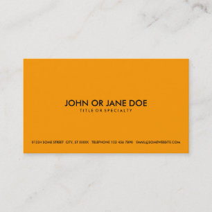 simple orange business card