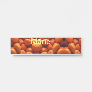 Simple orange fruit add name minimal custom th th door sign