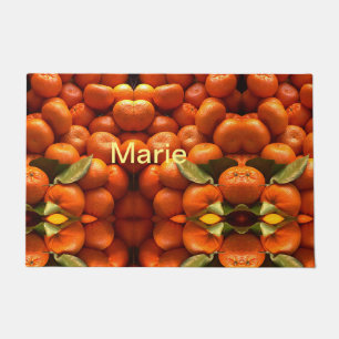 Simple orange fruit add name minimal custom th th doormat
