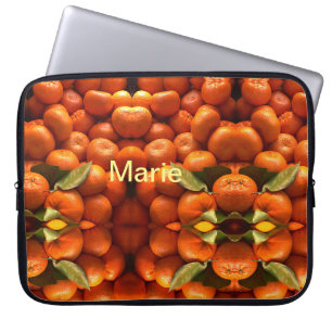Simple orange fruit add name minimal custom th th laptop sleeve