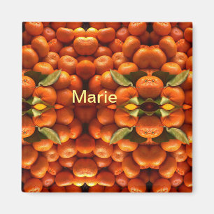 Simple orange fruit add name minimal custom  th th magnet