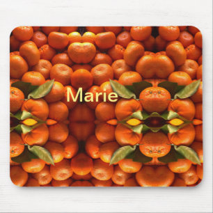 Simple orange fruit add name minimal custom th th mouse mat