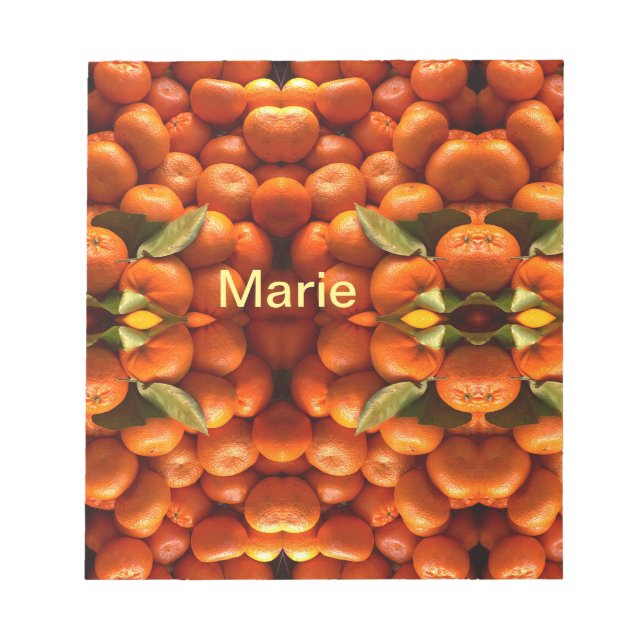 Simple orange fruit add name minimal custom  th th notepad (Front)