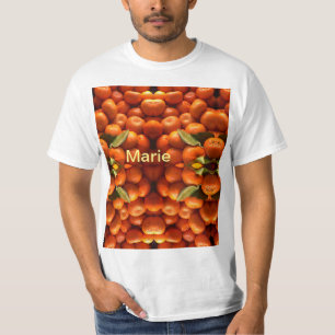 Simple orange fruit add name minimal custom th th T-Shirt