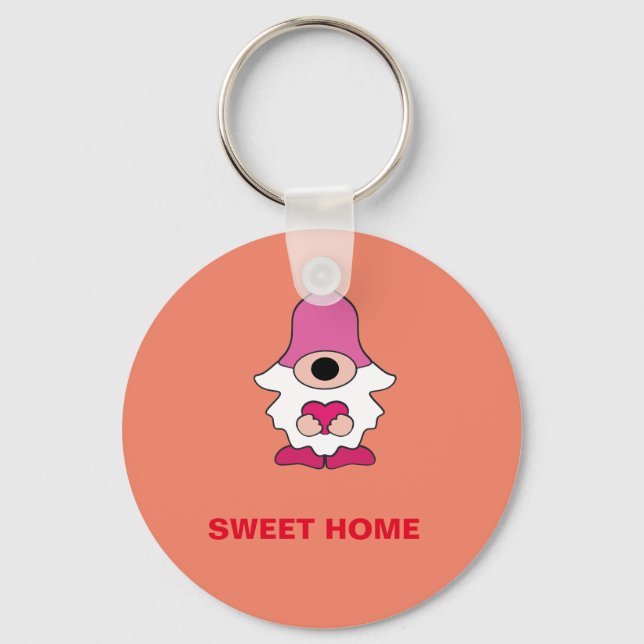 SIMPLE ORANGE GENOME SWEET HOME MAGNET KEY RING (Front)