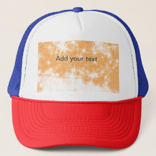 Simple orange glitter sparkle stars add your text trucker hat