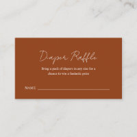 Simple Orange Halloween Baby Shower Diaper Raffle