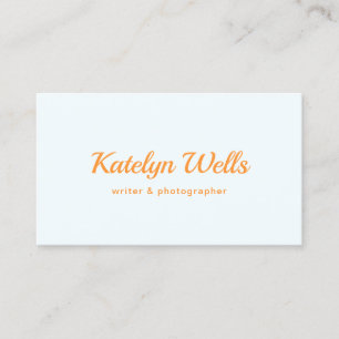 Simple Orange Handwritten Script Typography Business Card