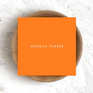 Simple Orange Modern Professional Square Business Card