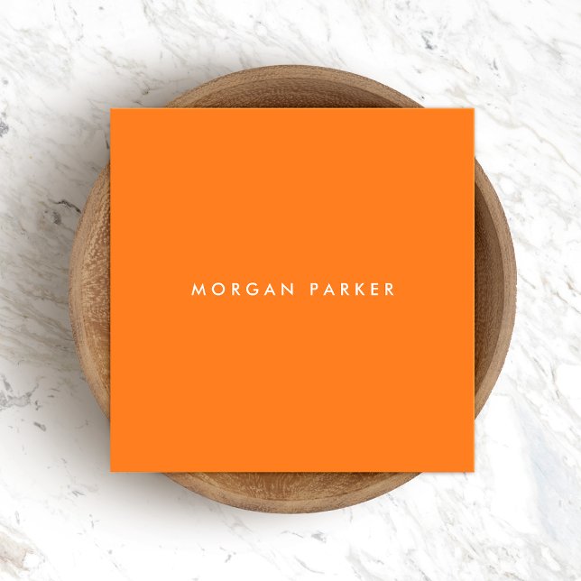Simple Orange Modern Professional Square Business Card (Creator Uploaded)