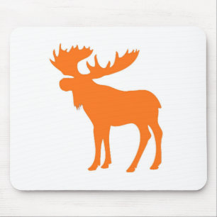 Simple orange moose symbol mouse mat