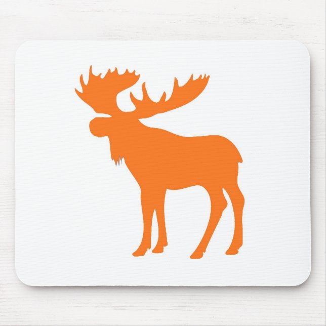 Simple orange moose symbol mouse mat (Front)