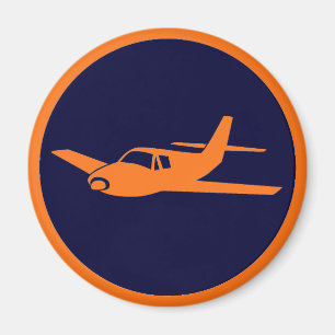 Simple orange navy blue aeroplane magnets