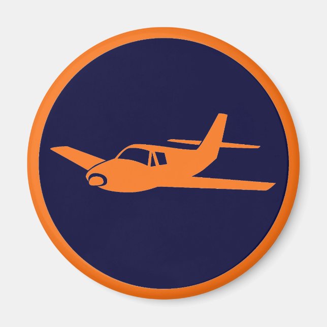 Simple orange navy blue aeroplane magnets (Front)