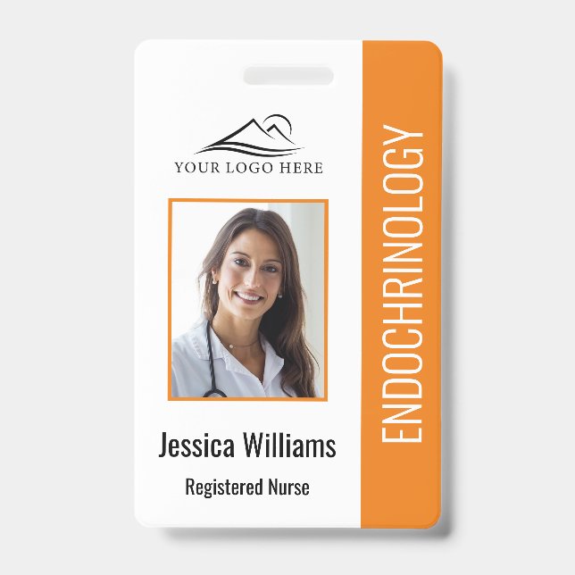 Simple Orange Nursing ID Badge (Front)
