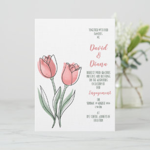 simple orange Wedding invitation