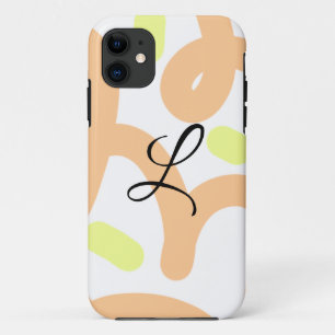 Simple orange yellow watercolor add your monogram iPhone 11 case