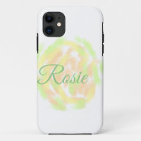 Simple orange yellow watercolor add your name lett