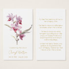 Simple Orchid Funeral Memorial Prayer Card