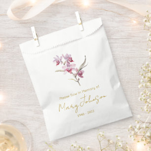 Simple Orchid Seed packet Funeral Favour Bags