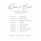 Simple Order Of Events Wedding Schedule Timeline