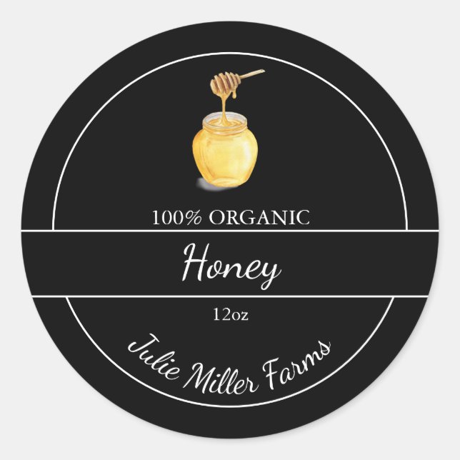 Simple Organic Honey Label Black (Front)