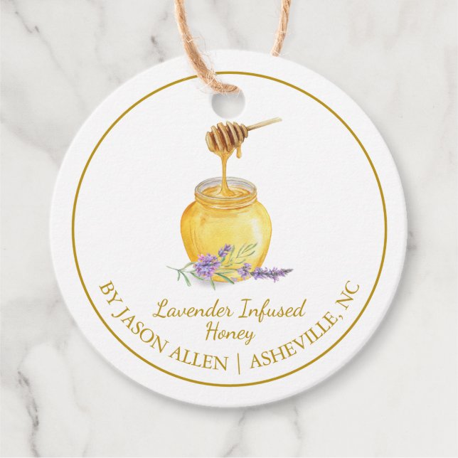 Simple Organic Lavender Infused Honey Hang Tag (Front)