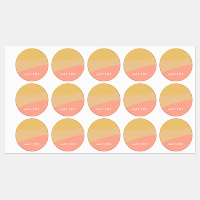 Simple Organic Shapes Sherbet Pastel Personalised (Sheet)