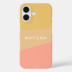 Simple Organic Shapes Sherbet Pastel Personalised iPhone 16 Case