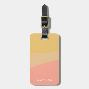Simple Organic Shapes Sherbet Pastel Personalised Luggage Tag
