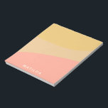 Simple Organic Shapes Sherbet Pastel Personalized Notepad<br><div class="desc">A simple sweet color blocked design of organic shapes in soft yellow and salmon pink pastels,  personalized with name or words of your choice.</div>
