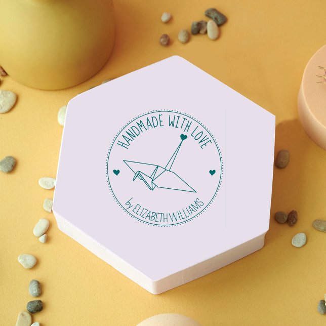 Simple Origami Custom Handmade with love,  Rubber Stamp (Creator Uploaded)