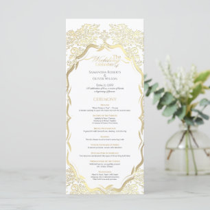 Simple ornate Gold Wedding Program Programme