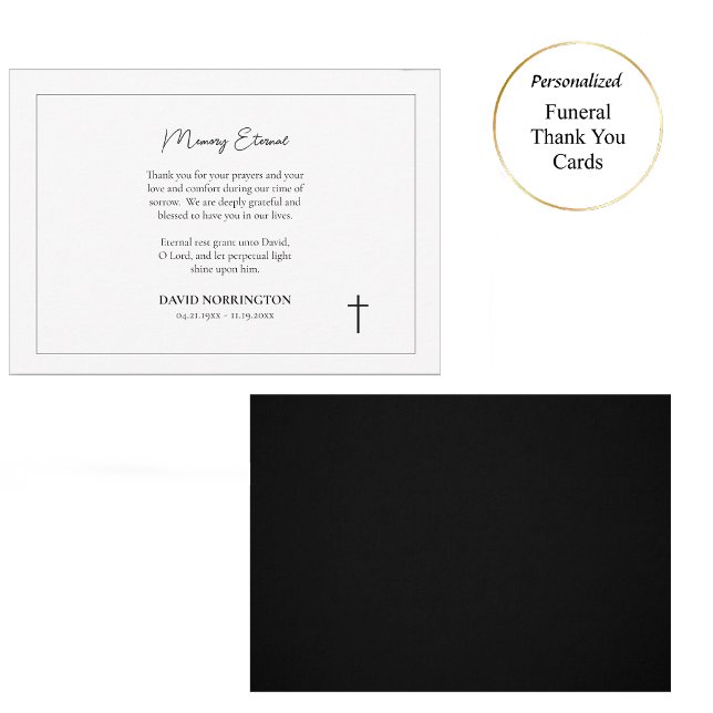 Simple Orthodox Christian Funeral Memorial Thank You Card (Creator Uploaded)