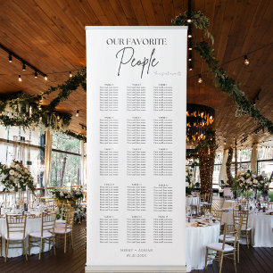 Simple Our Favourite People Wedding Seating Chart Retractable Banner