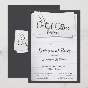 Simple Out of Office Forever Retirement Party Invitation