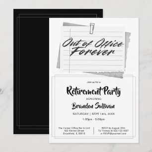 Simple Out of Office Forever Retirement Party Invitation