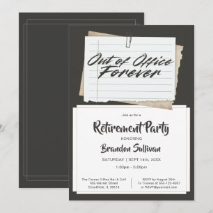 Simple Out of Office Forever Retirement Party Invitation