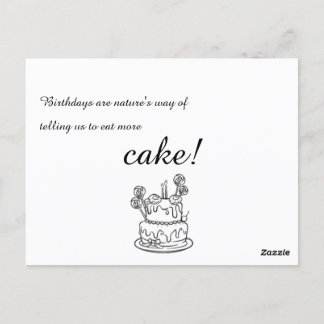 Simple Outline Birthday Invitation Postcard