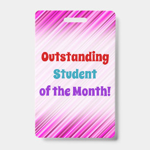 Simple "Outstanding Student of the Month!" Badge ID Badge