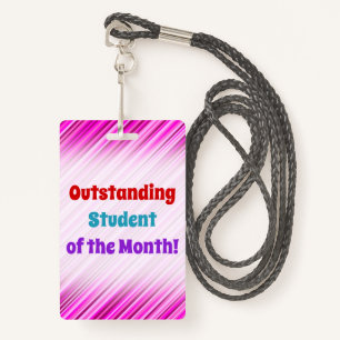 Simple "Outstanding Student of the Month!" Badge ID Badge