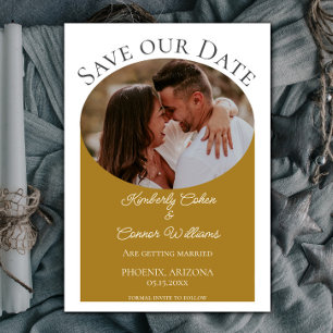 Simple Oval Photo Save the Date   Burnt Orange