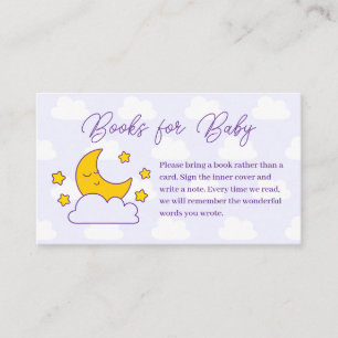 Simple Over The Moon Baby Shower Books For Baby Enclosure Card